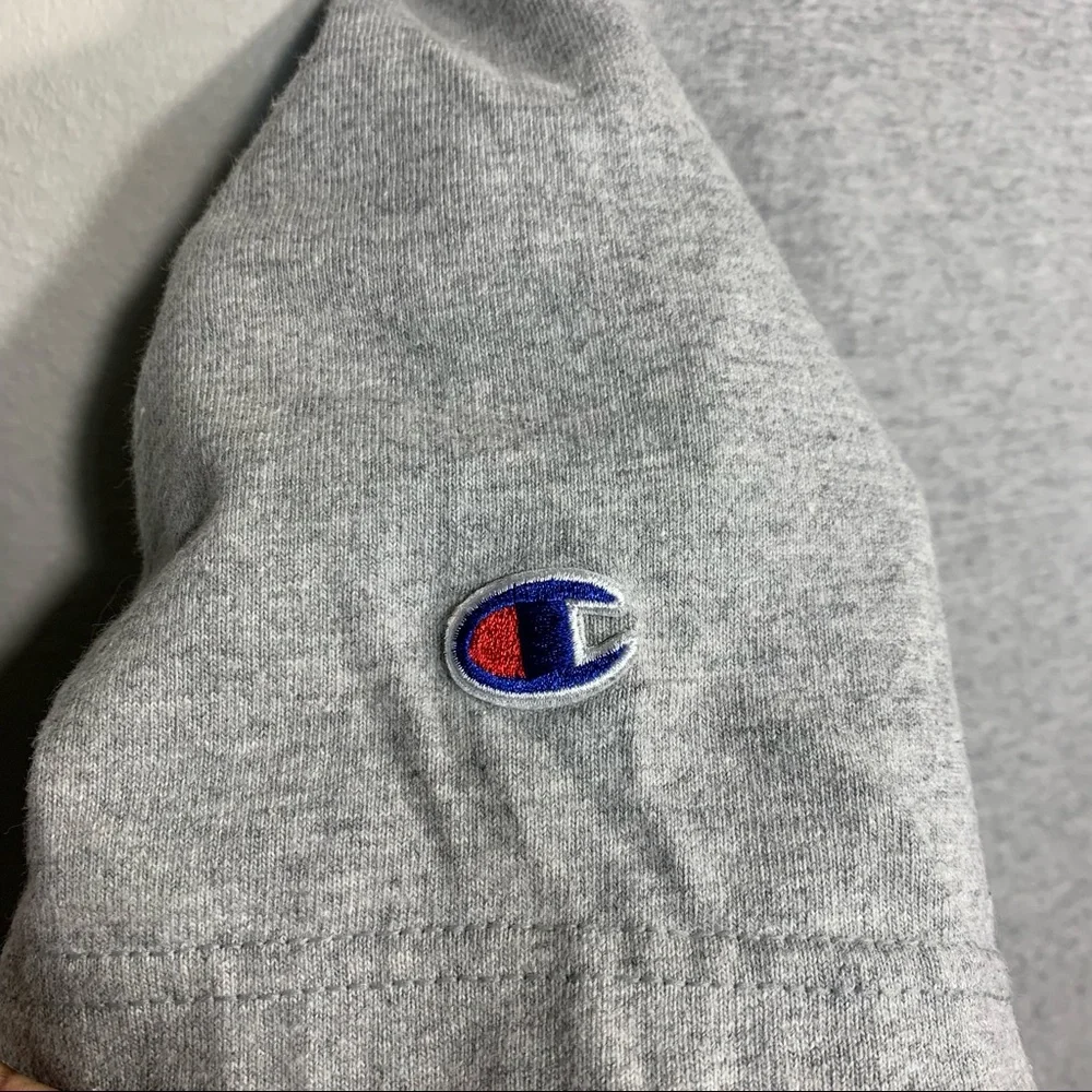 Y2K Champion Spellout Logo Essential Grey‎ Tee Medium - Picture 4 of 4
